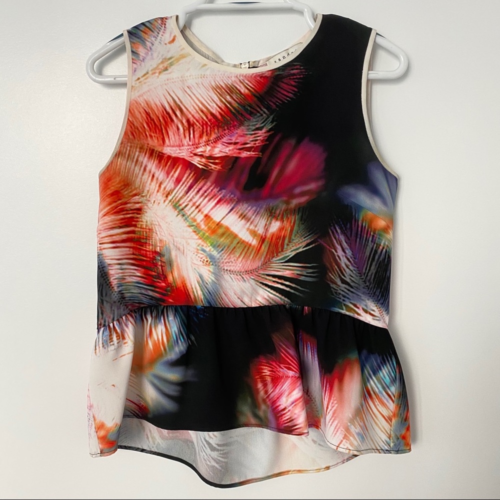 Sandro Tropical Peplum Tank